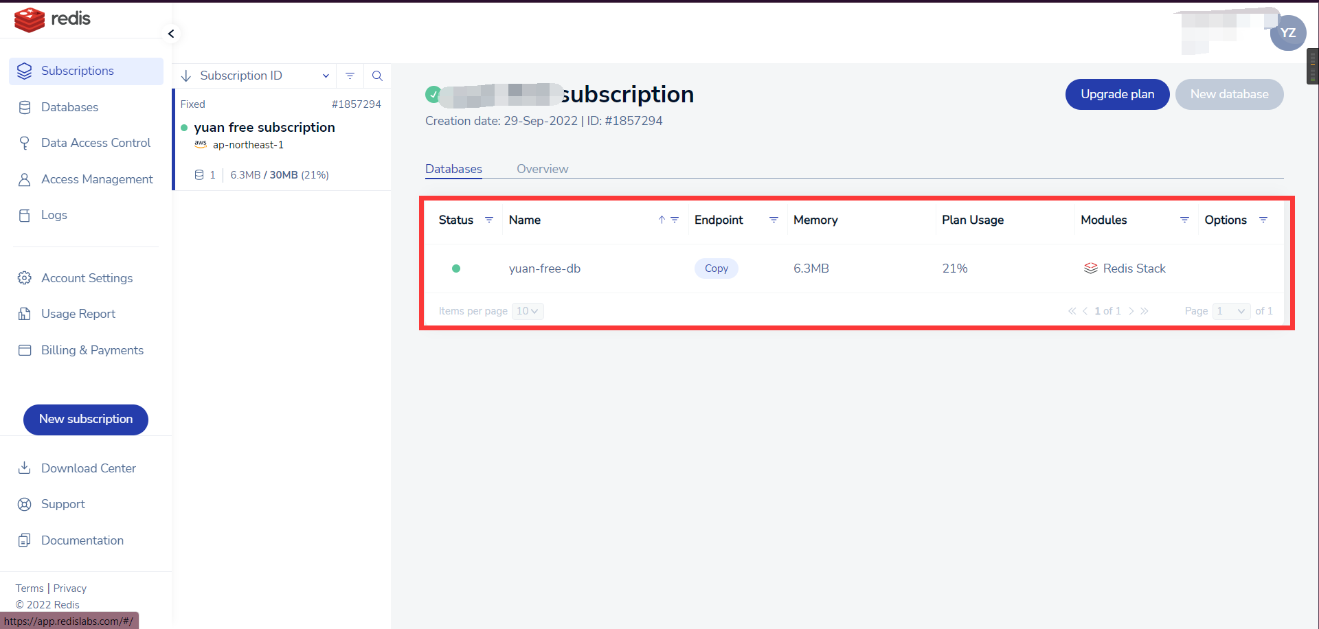 博客免费数据库redislabs点击服务器