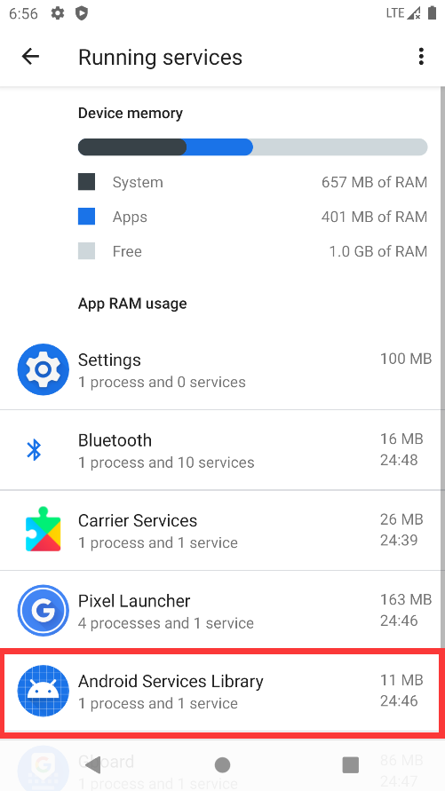 博客第一行代码查看手机运行service