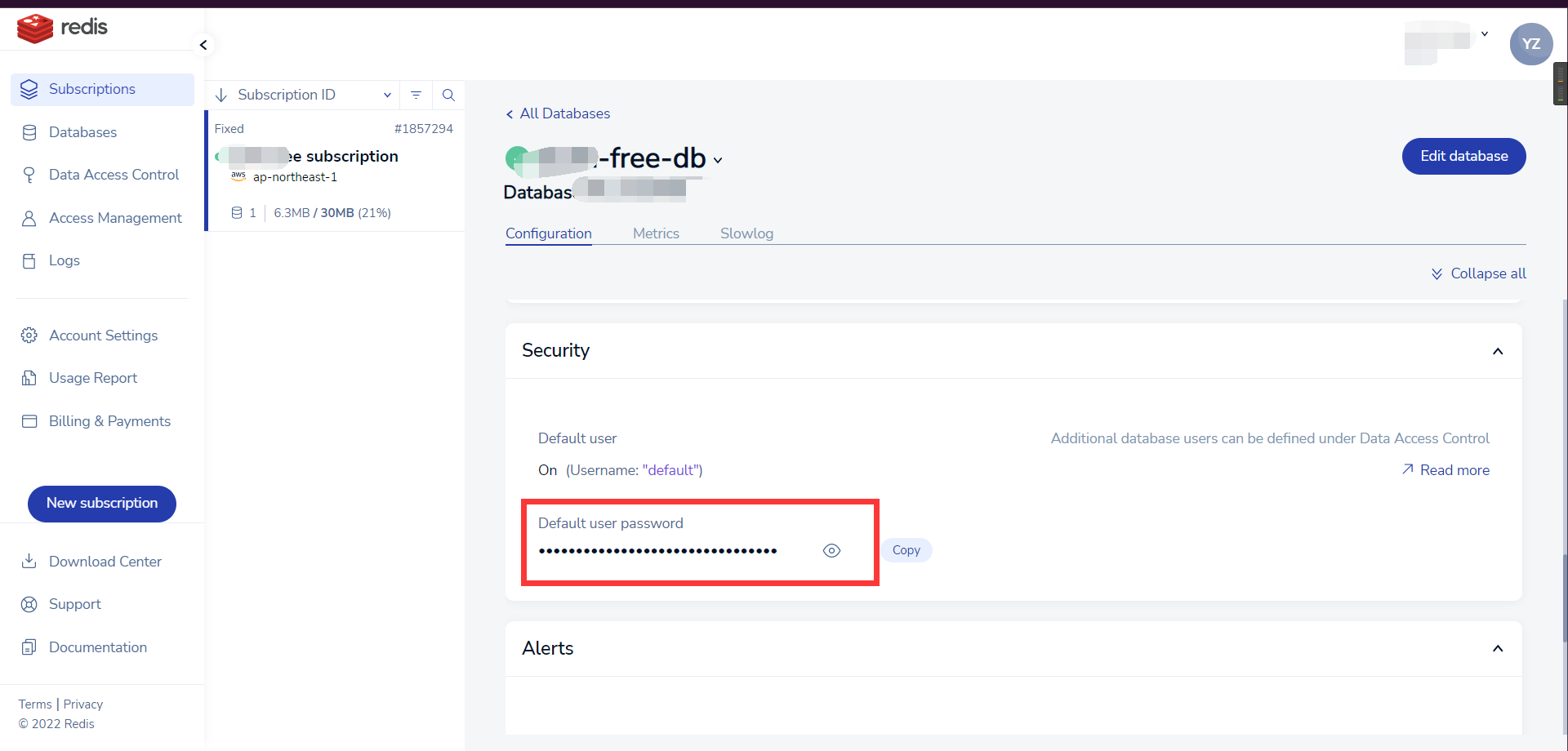 在这里可见看见数据库密码