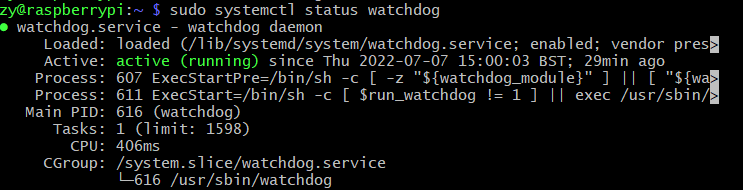 树莓派看门狗卡死自动重启树莓派激活看门狗