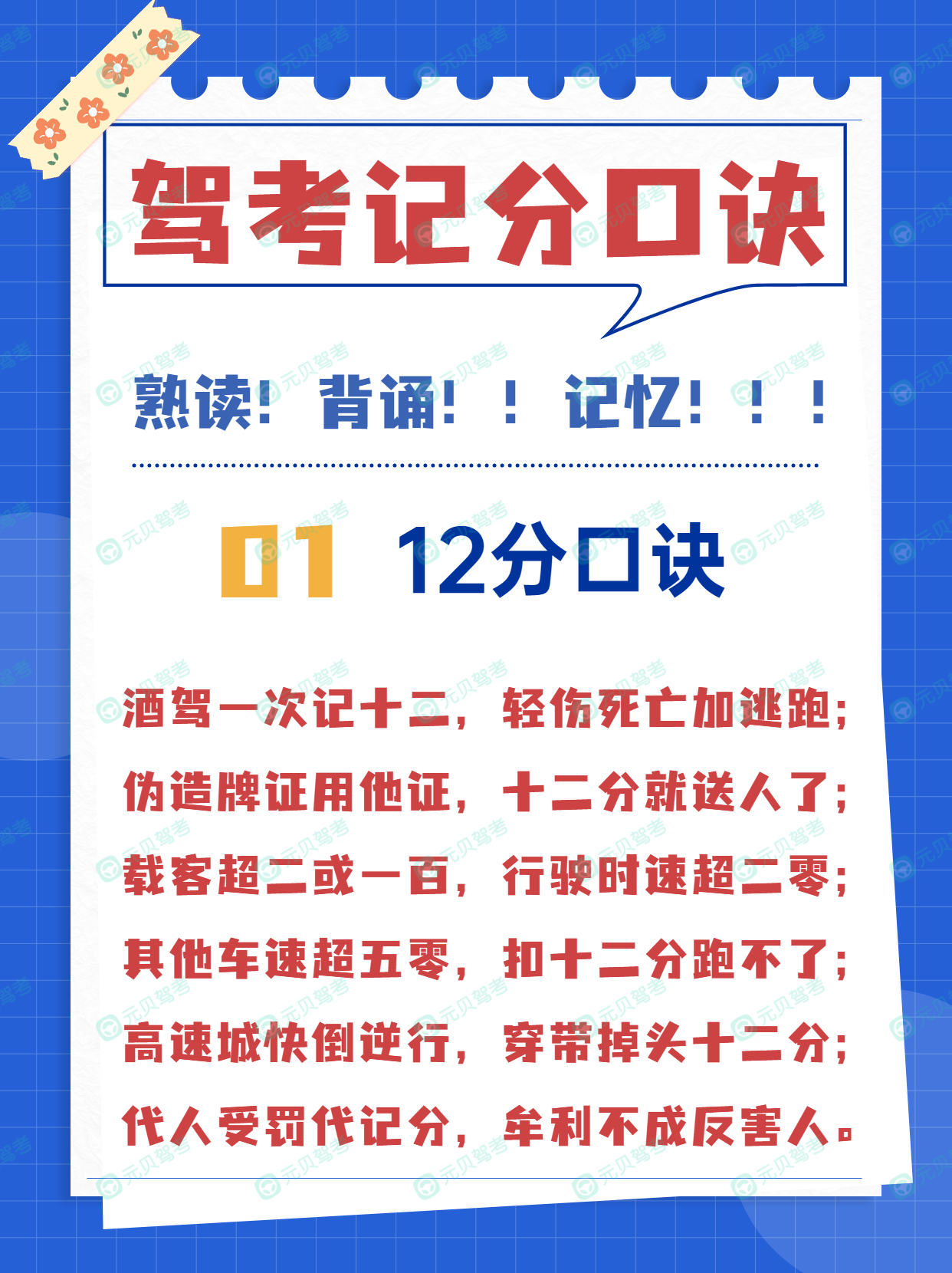 博客科目一扣12分口诀