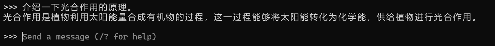 Ollama 对话运行效果