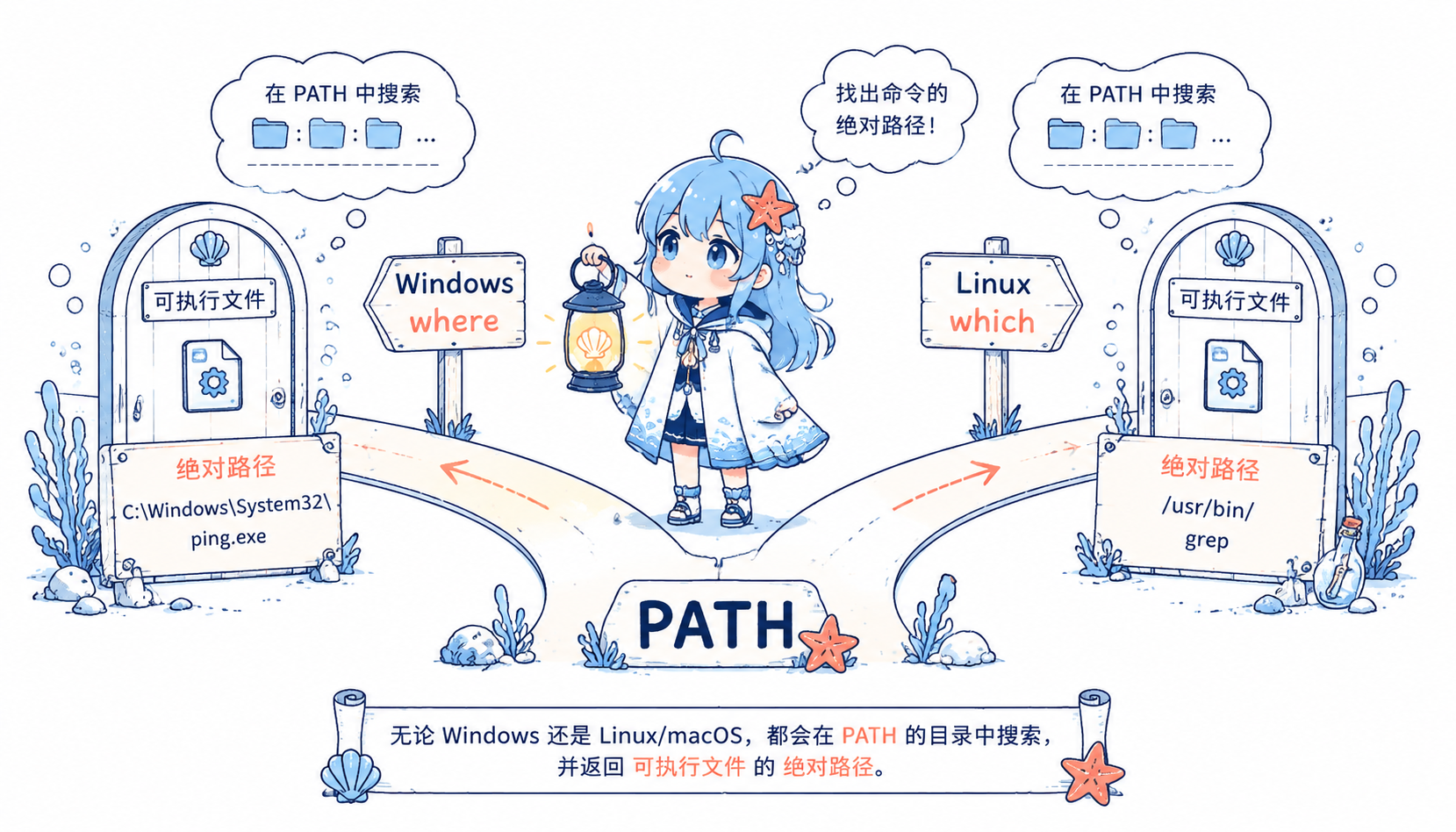 where 和 which 在 PATH 中查找命令