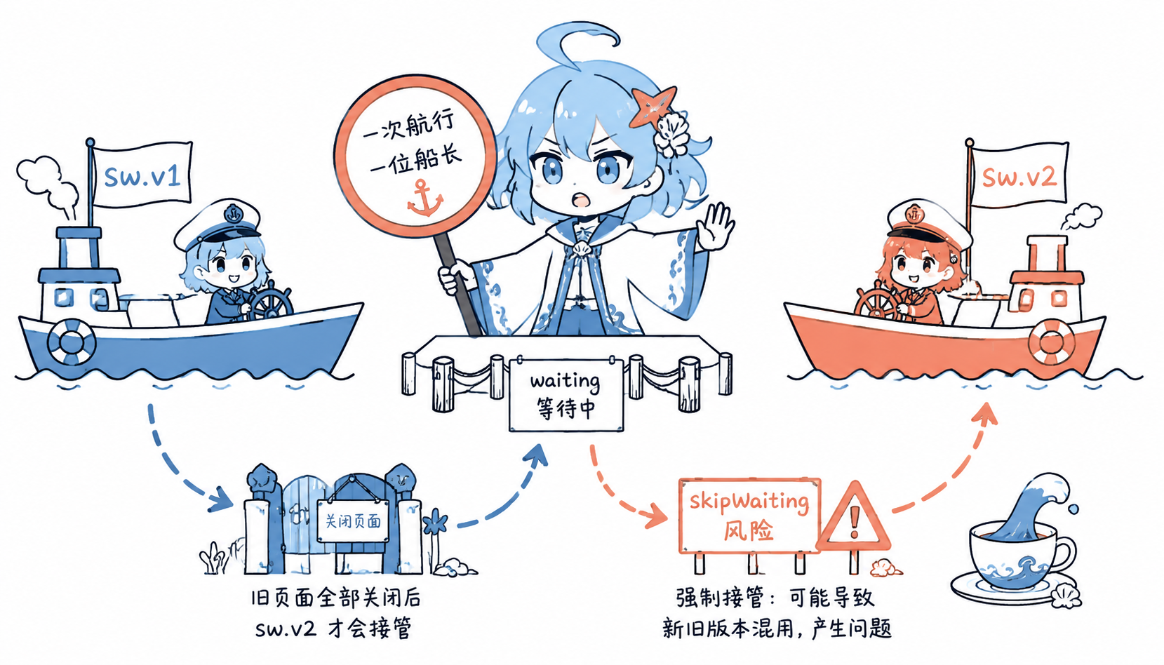 Service Worker waiting 状态与 skipWaiting 风险